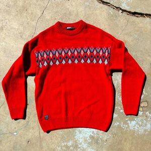 ICELANDIC 66 north red sweater unisex fair isle knit